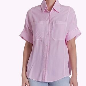 OAT lyocell boxy button down lavender lilac purple large